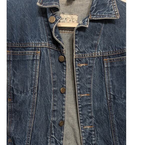 VINTAGE kool kids‎ 80s theme blue jean denim jacket sz S Mariner's Club - Picture 4 of 13